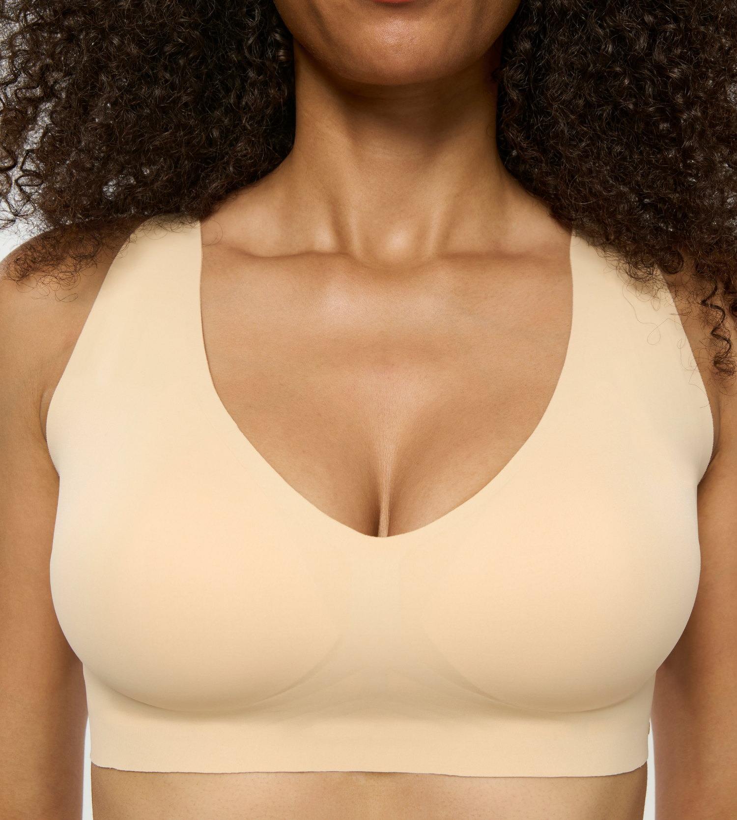 Bequemer bügelloser BH in beige mit lift 